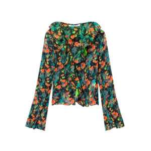 WOOD WOOD Hannah Chiffon Blouse - Black AOP