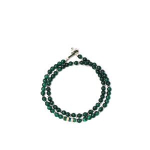 MIKIA Pulsera Doble Envoltura Piedra 4mm - Malaquita