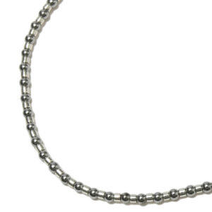 MIKIA Collar de Piedras de 2mm - Hematites / Plata