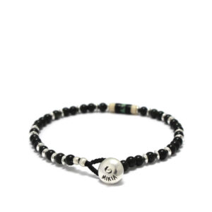 MIKIA Pulsera Heishi 4mm Piedra - Obsidiana Arco Iris