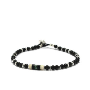 MIKIA Pulsera Heishi 4mm Piedra - Obsidiana Arco Iris