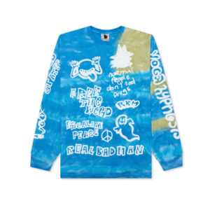 REAL BAD MAN Youth Party LS Tee - Azul Tie Dye