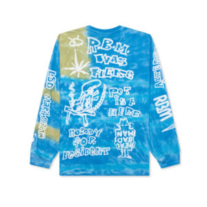 REAL BAD MAN Youth Party LS Tee - Azul Tie Dye