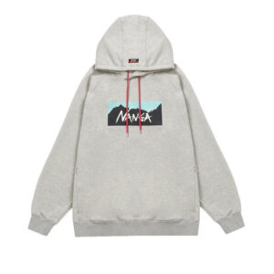 Sudadera con capucha NANGA Eco Hybrid Box Logo - Gris claro / Turquesa