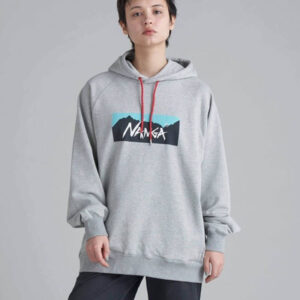 Sudadera con capucha NANGA Eco Hybrid Box Logo - Gris claro / Turquesa