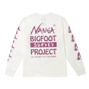 Camiseta LS NANGA TACOMA FUJI RECORDS Bigfoot Survey Project - Blanca