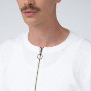 Camiseta NANAMICA Half Zip LS Tee - Off White
