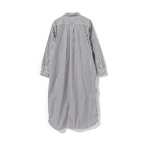 BEAMS BOY Vestido Camisero a Rayas - Negro