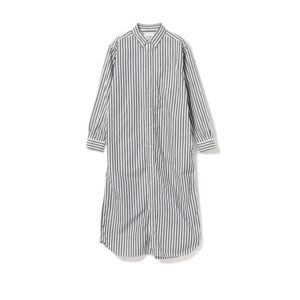 BEAMS BOY Vestido Camisero a Rayas - Negro